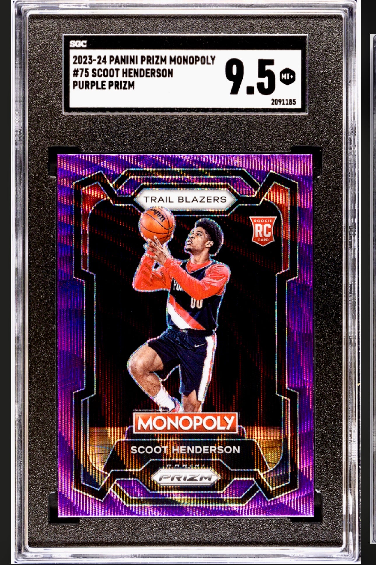 2023-24 PANINI PRIZM MONOPOLY
#75 SCOOT HENDERSON PURPLE PRIZM SGC 9.5