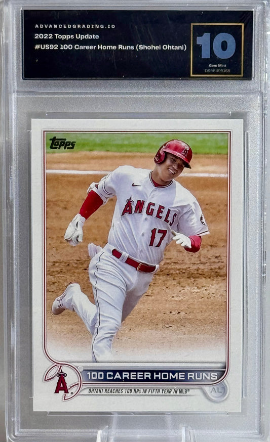 2022 Topps Update #US92 100 Career Home Runs (Shohel Ohtani) Gem 10