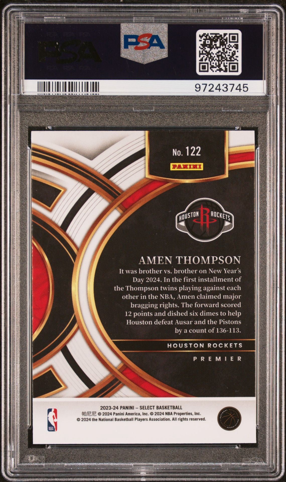 2023 SELECT AMEN THOMPSON BLUE PSA 10