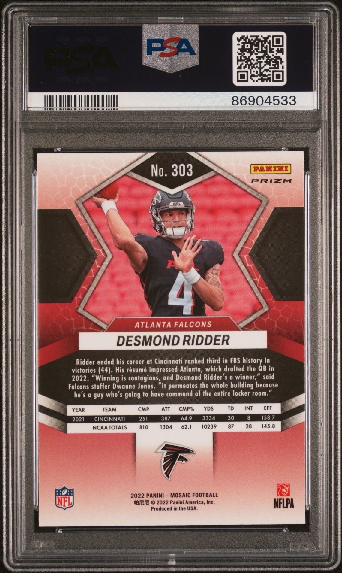 2022 MOSAIC DESMOND RIDDER HONEYCOMB PSA 10
