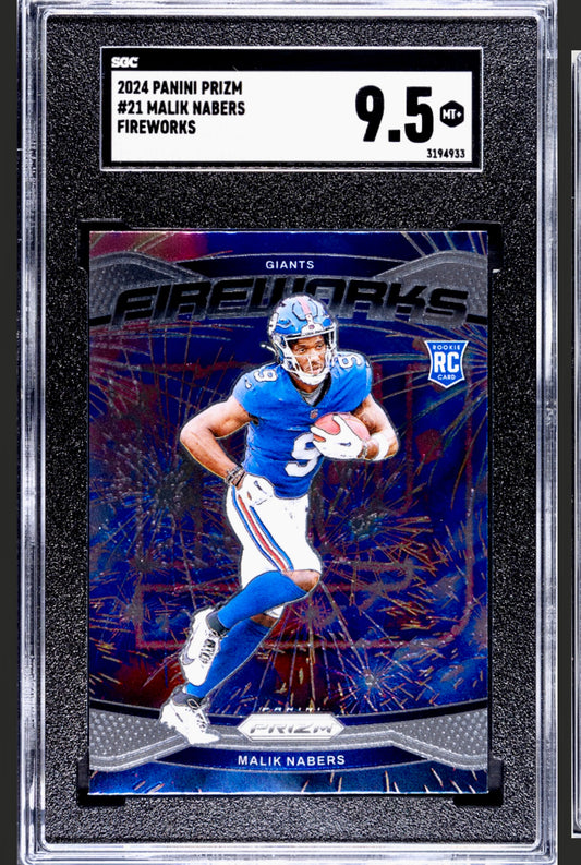 2024 PANINI PRIZM #21 MALIK NABERS FIREWORKS SGC 9.5