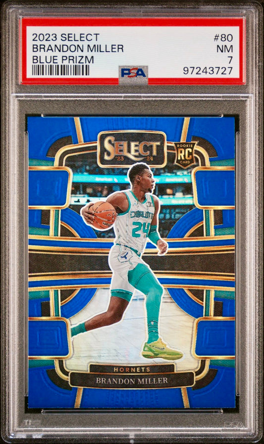 2023 SELECT BRANDON MILLER BLUE PRIZM PSA 7