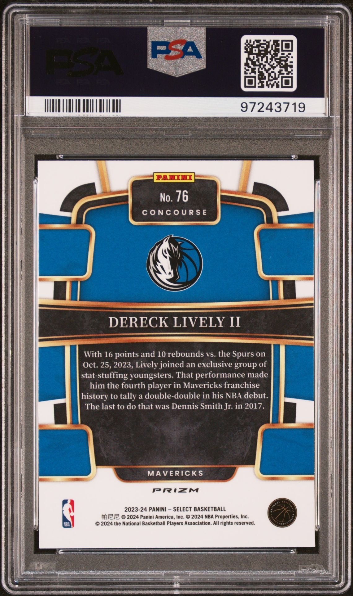 2023 SELECT DERECK LIVELY II TECTONIC PSA 10