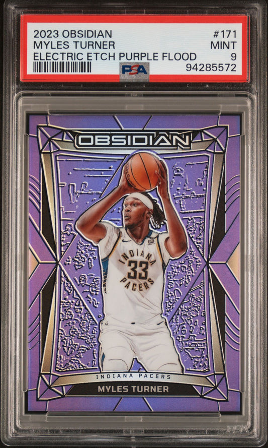 2023 OBSIDIAN MYLES TURNER ELECTRIC ETCH PURPLE FLOOD PSA 9