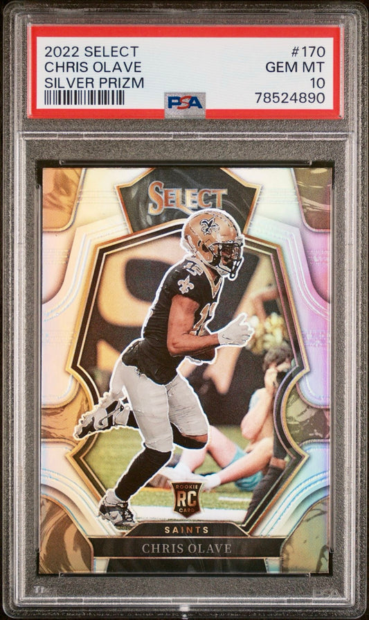 2022 SELECT CHRIS OLAVE SILVER PRIZM PSA 10