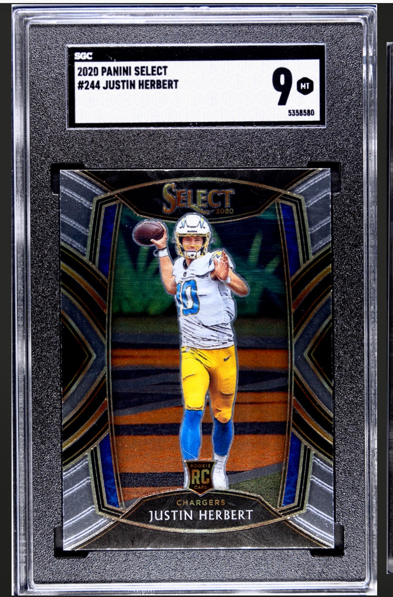 2020 PANINI SELECT #244 JUSTIN HERBERT SGC 9