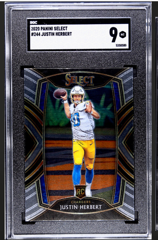 2020 PANINI SELECT #244 JUSTIN HERBERT SGC 9
