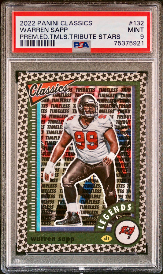 2022 PANINI CLASSICS WARREN SAPP PREM.ED. TMLS. TRIBUTE STARS PSA 9
