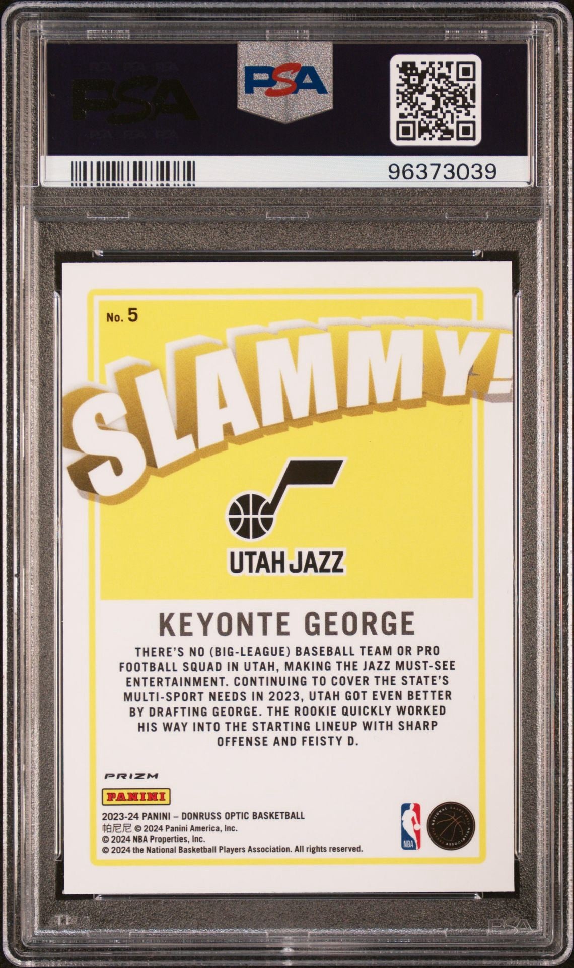 2023 DONRUSS OPTIC KEYONTE GEORGE SLAMMY! PSA 10