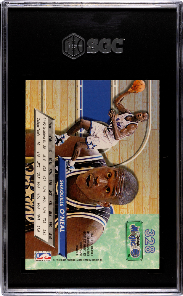 1992-93 FLEER ULTRA #328 SHAQUILLE O'NEAL SGC 8.5