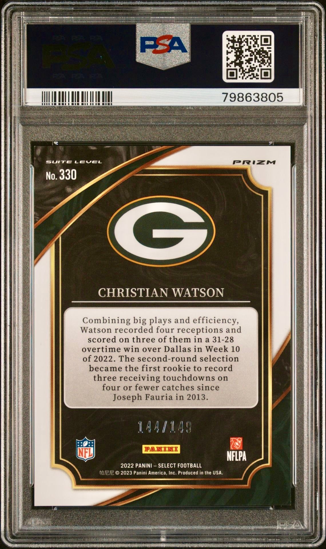 2022 SELECT CHRISTIAN WATSON TRI-COLOR PRIZM PSA 10
