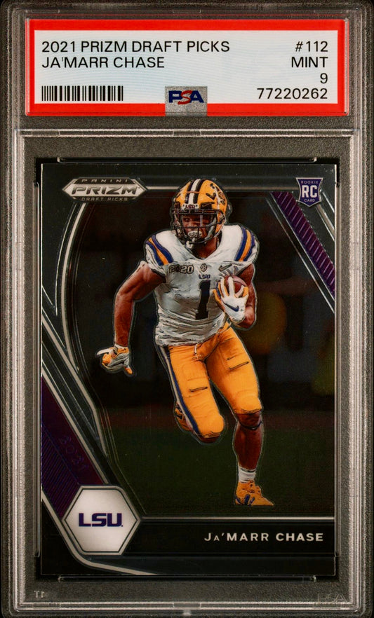 2021 PRIZM DRAFT PICKS JA'MARR CHASE PSA 9