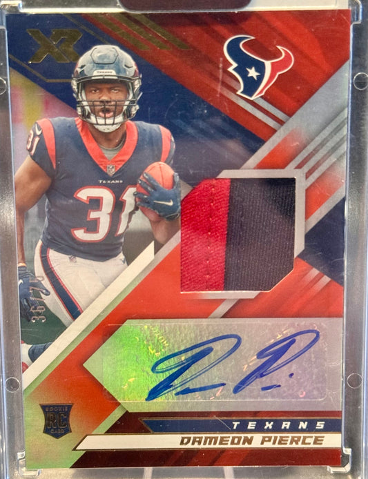 2022 Panini XR Rookie Swatch Auto Red #40 Dameon Pierce #/75