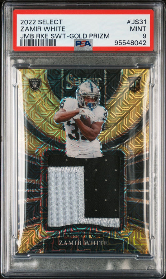 2022 SELECT ZAMIR WHITE JMB RKE SWT-GOLD PRIZM PSA 9
