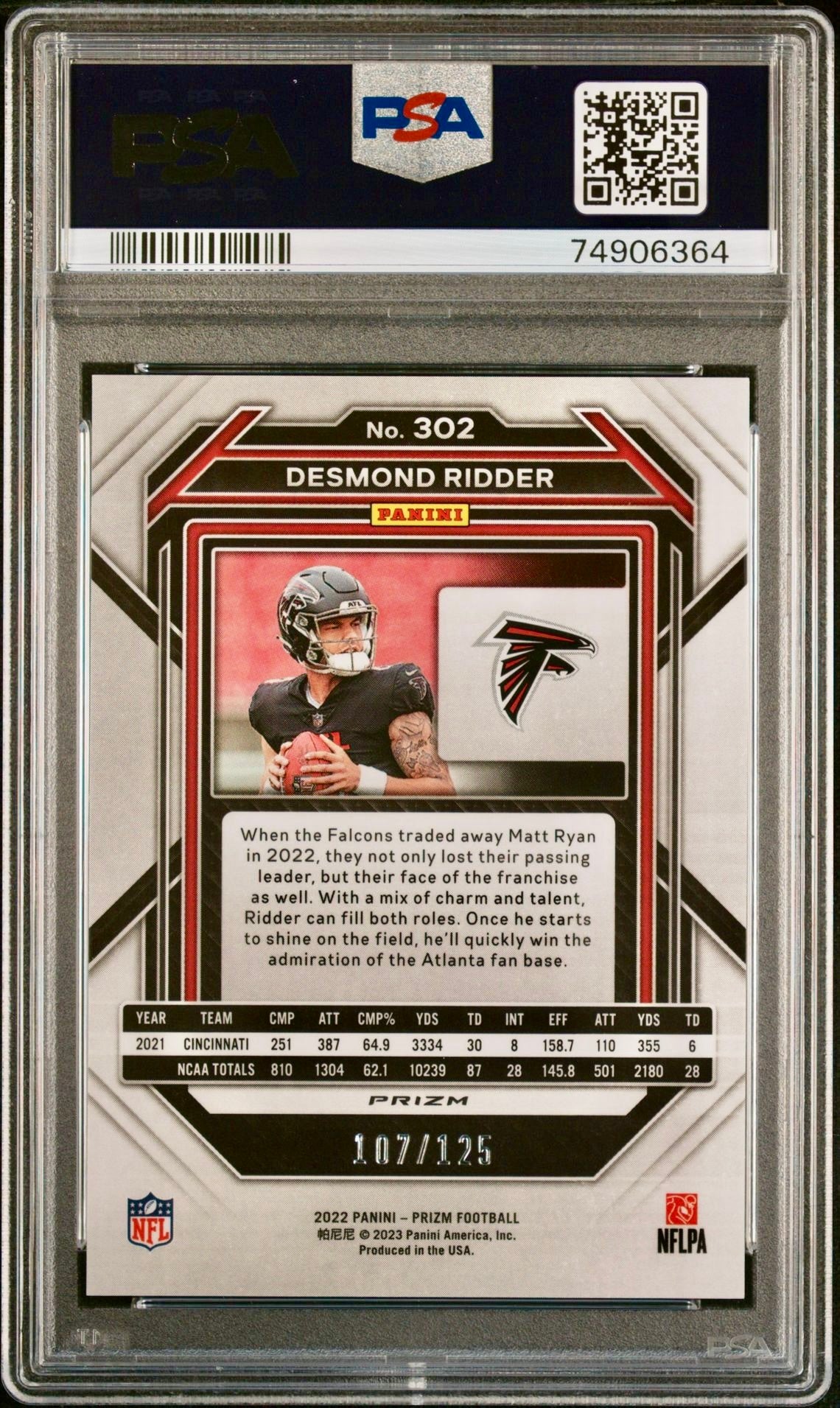 2022 PRIZM DESMOND RIDDER PURPLE PRIZM PSA 10