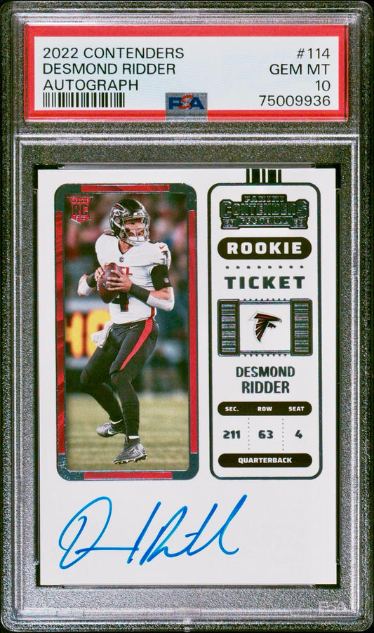 2022 CONTENDERS DESMOND RIDDER AUTOGRAPH PSA 10