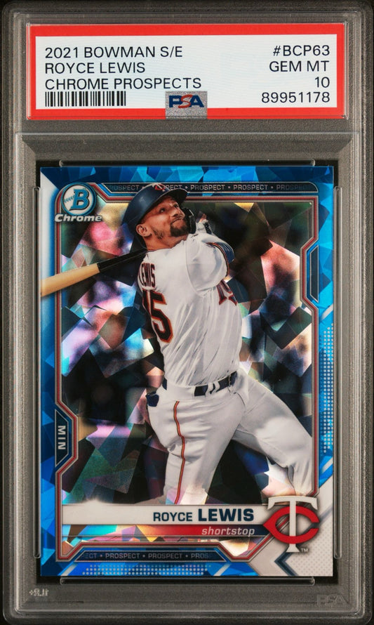 2021 BOWMAN S/E ROYCE LEWIS CHROME PROSPECTS PSA 10