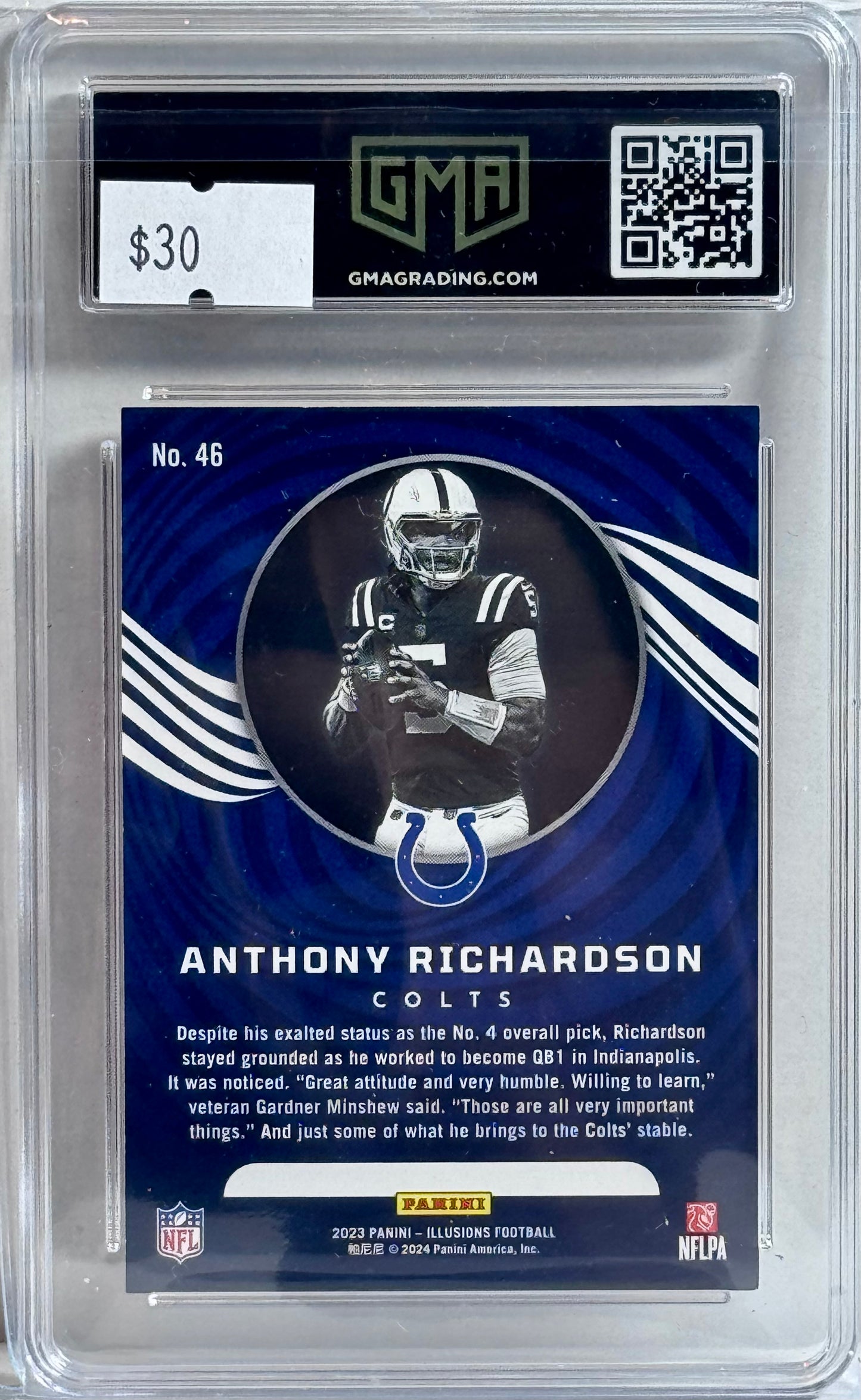 2023 ILLUSIONS ANTHONY RICHARDSON # 48 TROPHY COLLECTION ORANGE ROOKIE GMA 10