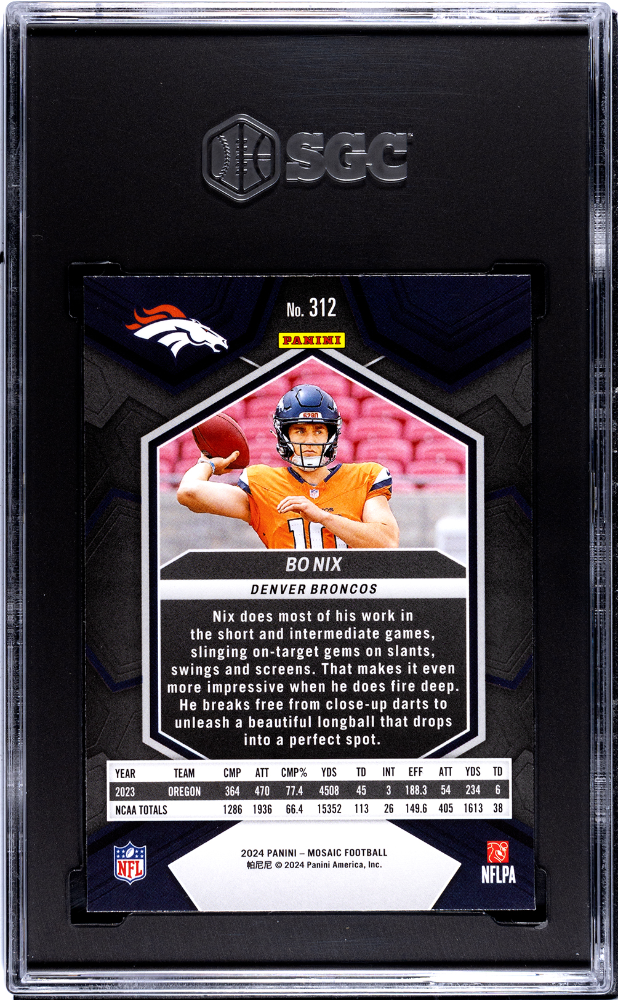 2024 PANINI MOSAIC #312 BO NIX SGC 9.5