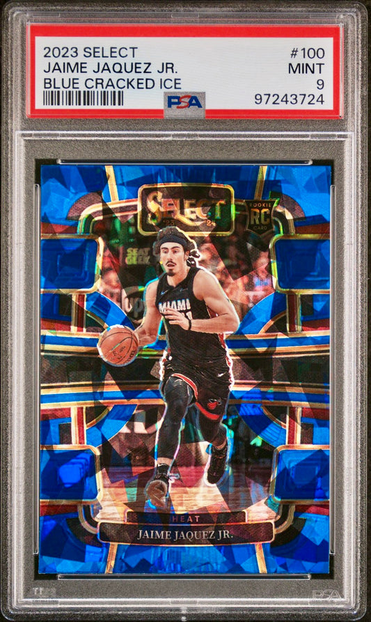 2023 SELECT JAIME JAQUEZ JR. BLUE CRACKED ICE PSA 9