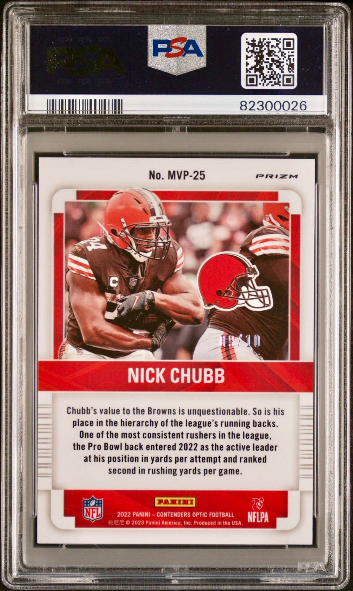 2022 CONTENDERS OPTIC NICK CHUBB MVP CONTENDERS-GOLD PSA 9