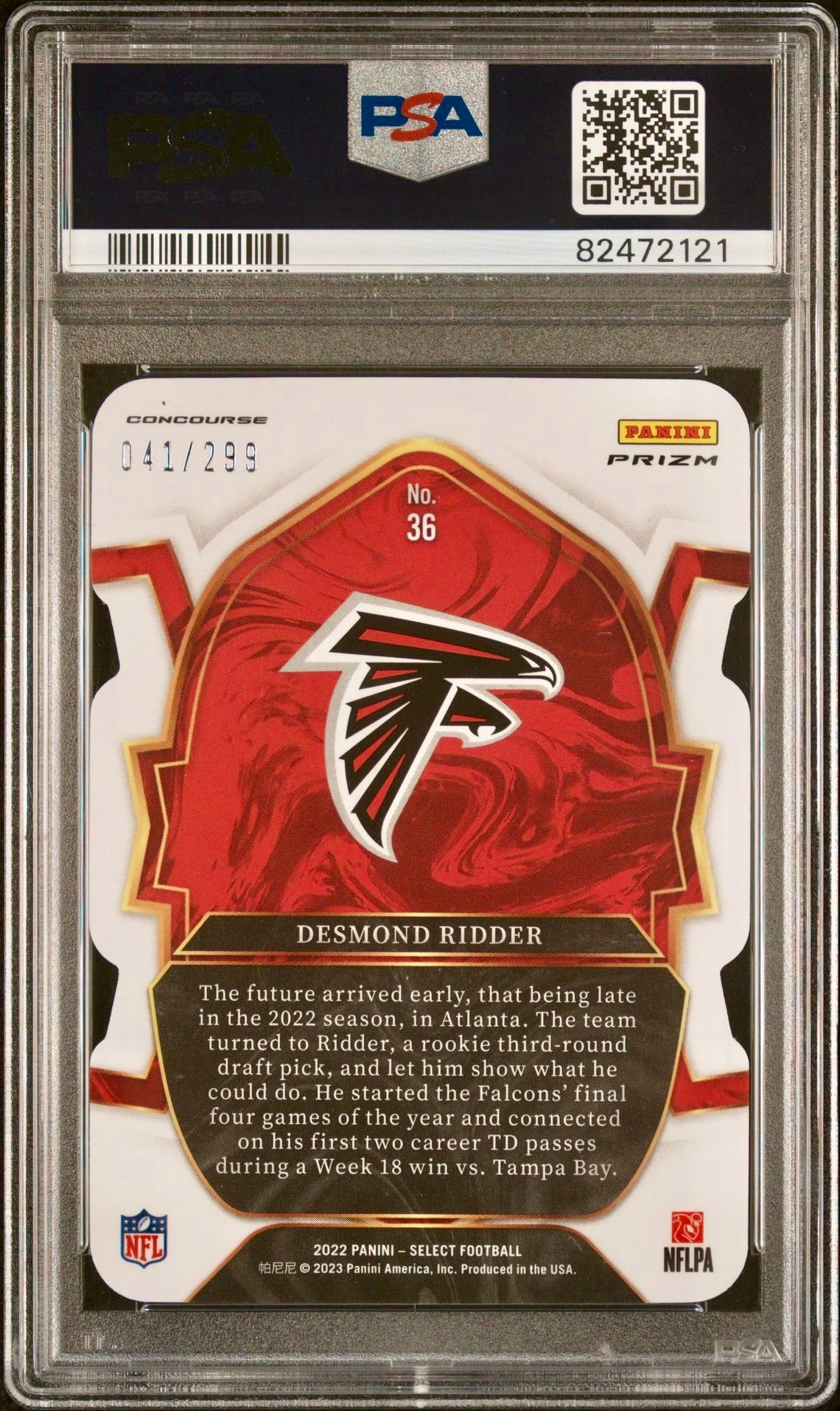 2022 SELECT DESMOND RIDDER DIE-CUT NEON GREEN PRIZM PSA 10