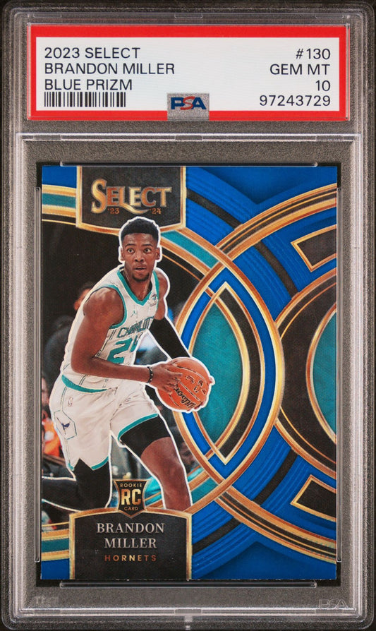 2023 SELECT BRANDON MILLER BLUE PRIZM PSA 10