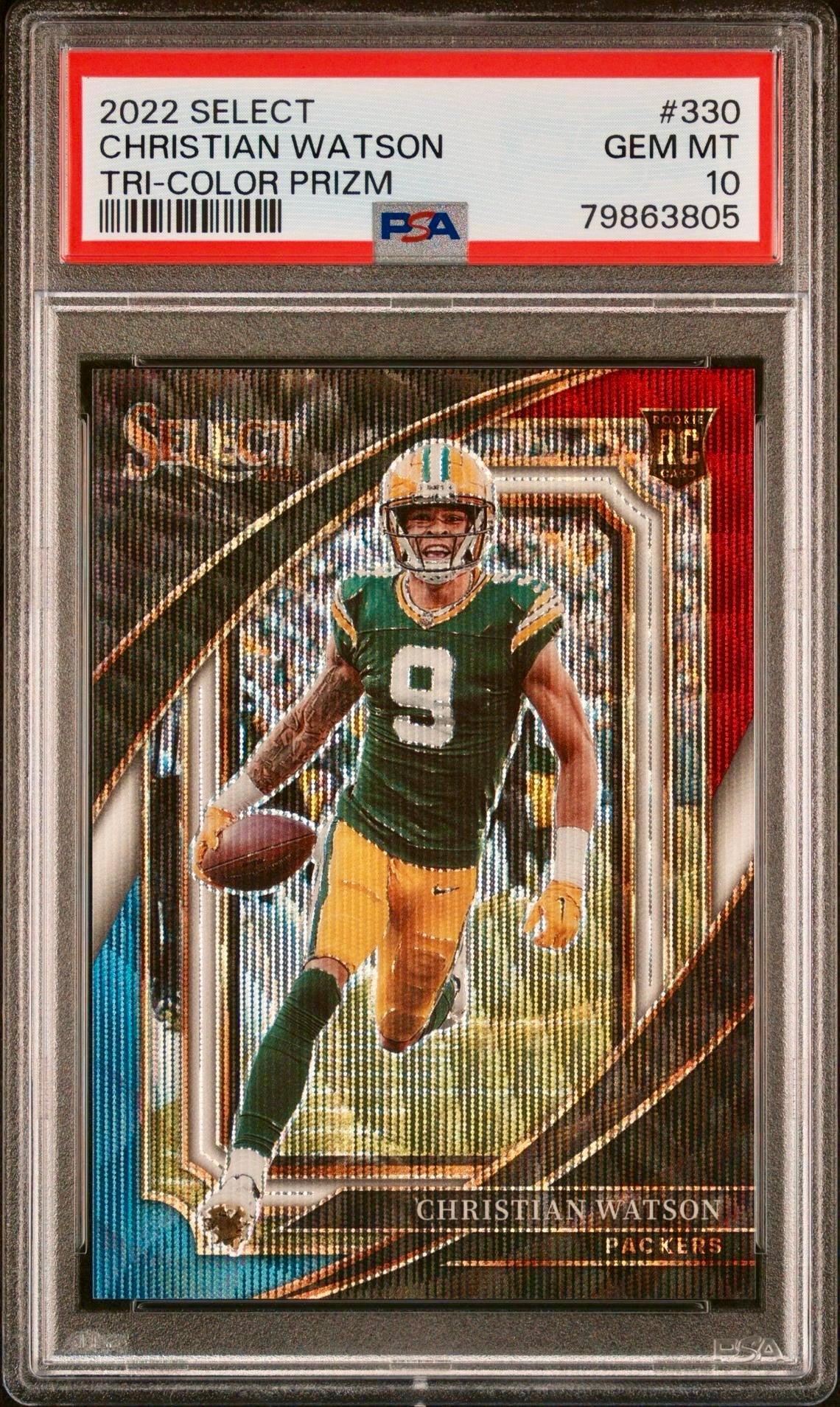 2022 SELECT CHRISTIAN WATSON TRI-COLOR PRIZM PSA 10