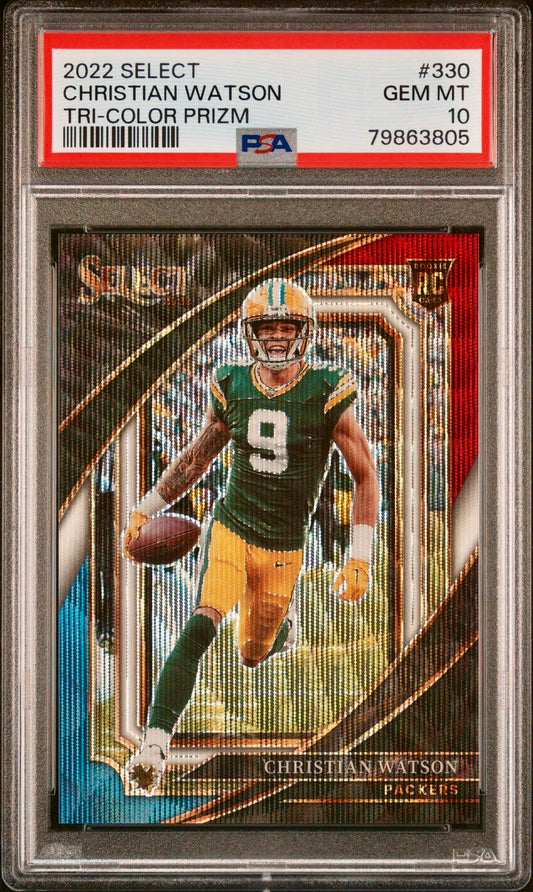 2022 SELECT CHRISTIAN WATSON TRI-COLOR PRIZM PSA 10