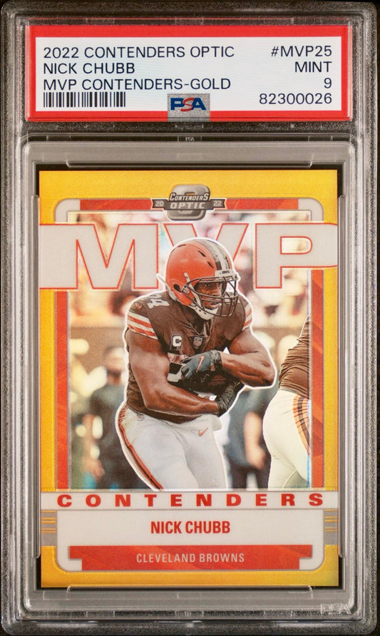 2022 CONTENDERS OPTIC NICK CHUBB MVP CONTENDERS-GOLD PSA 9