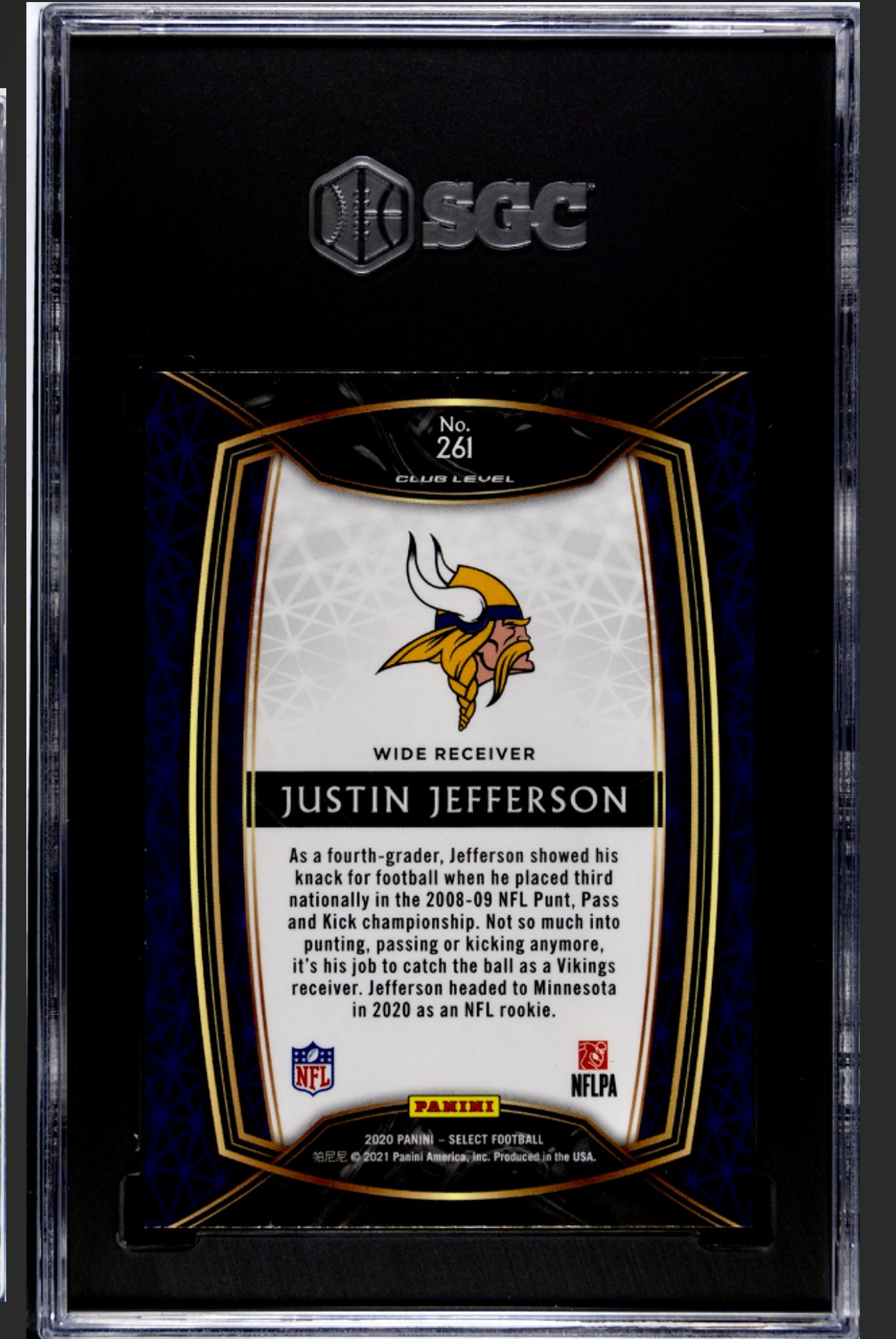 2020 PANINI SELECT #61 JUSTIN JEFFERSON SGC 9.5