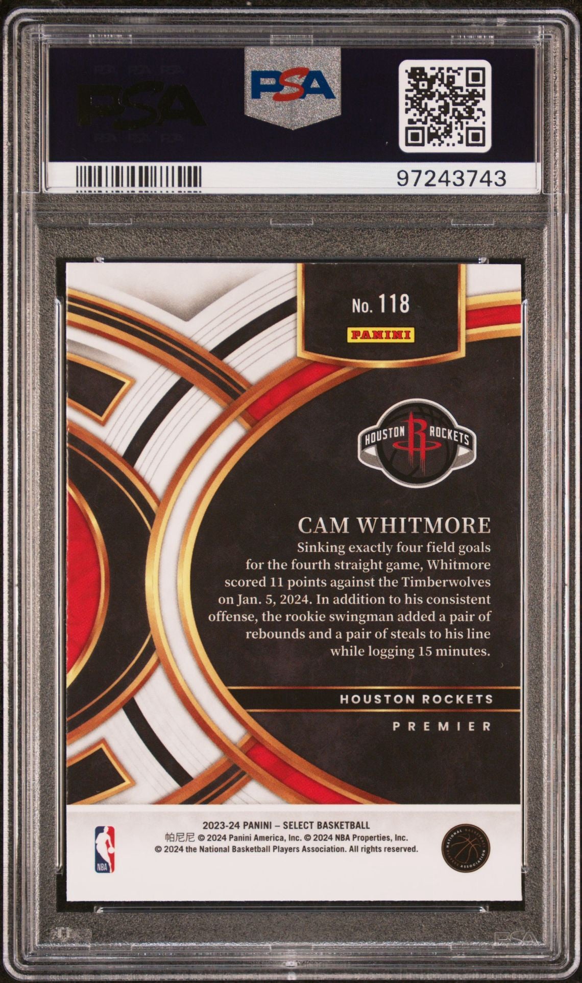 2023 SELECT CAM WHITMORE BLUE PSA 10
