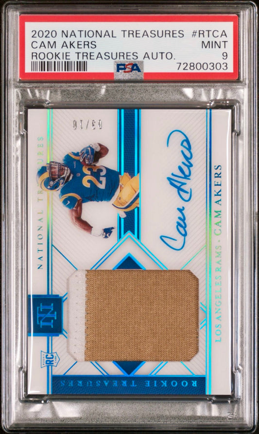 2020 NATIONAL TREASURES #RTCA
CAM AKERS MINT ROOKIE TREASURES AUTO PSA 9