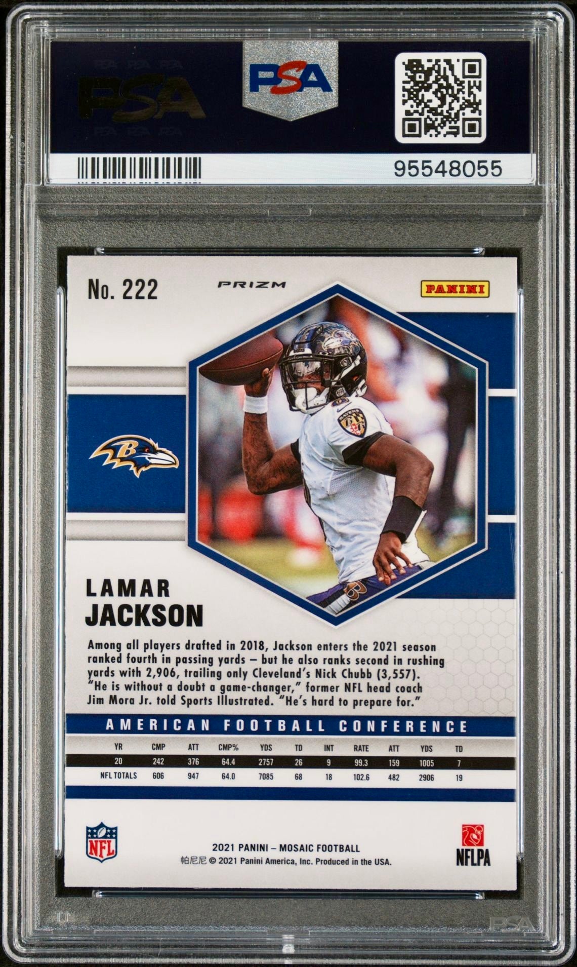 2021 MOSAIC LAMAR JACKSON REACTIVE ORANGE PSA 9