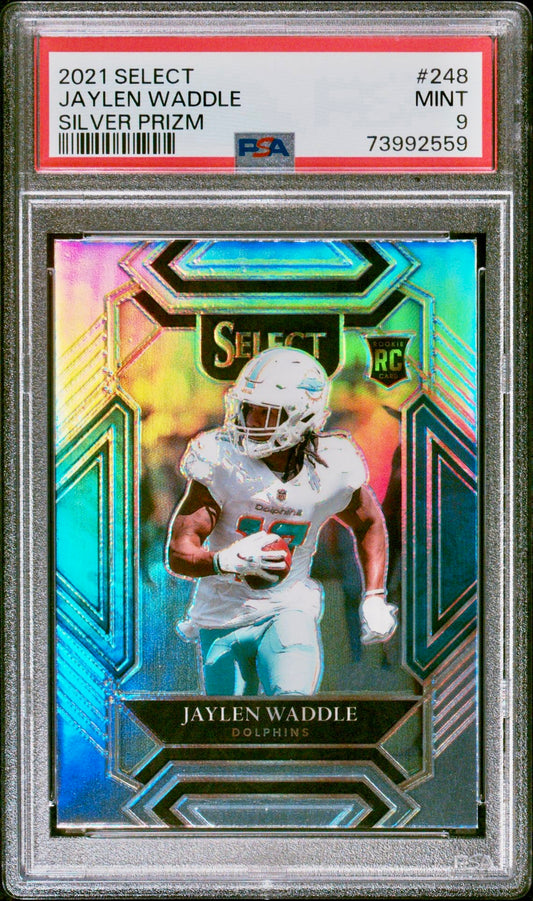 2021 SELECT JAYLEN WADDLE SILVER PRIZM PSA 9