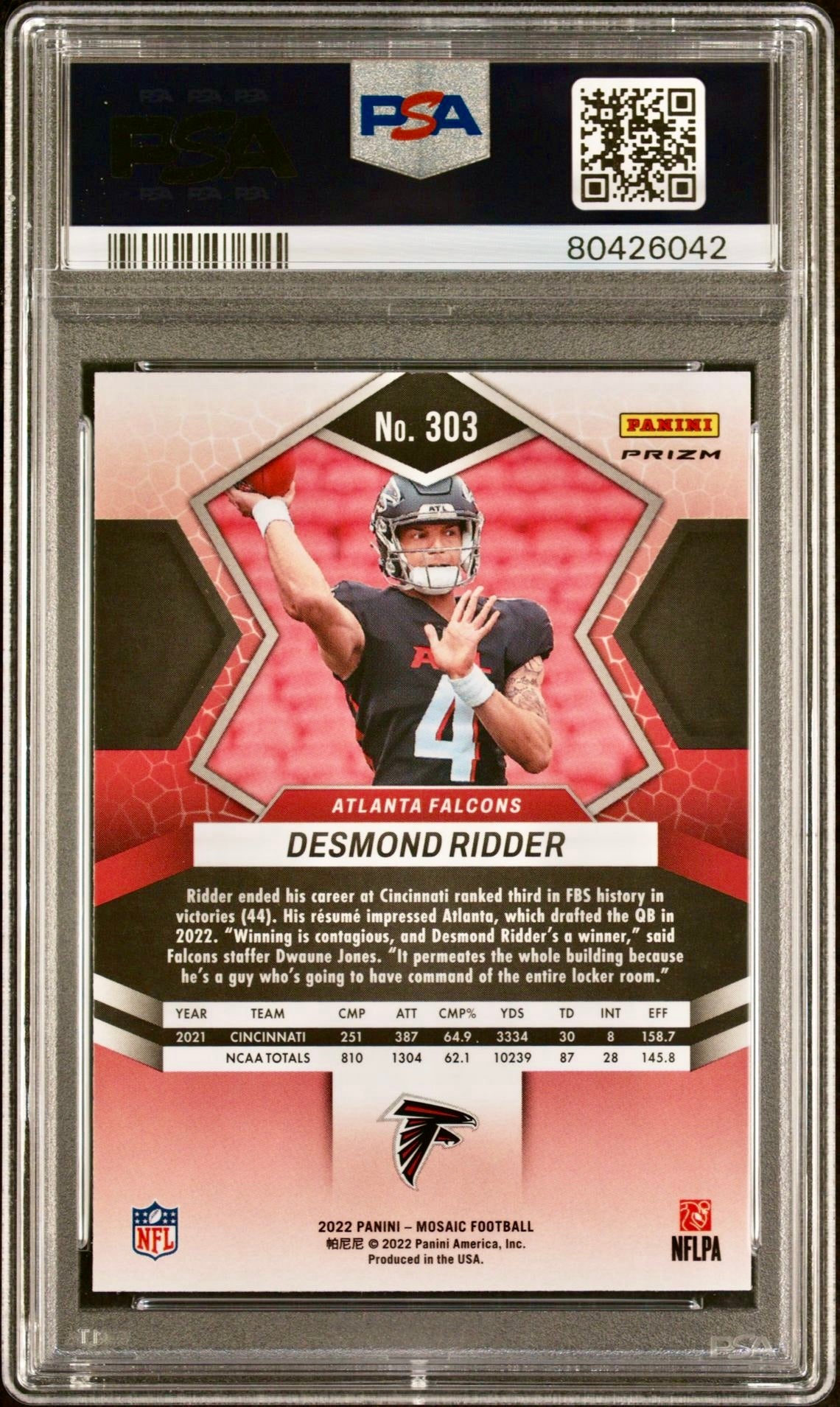 2022 MOSAIC DESMOND RIDDER MOSAIC PSA 10