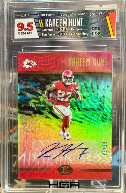 2018 Panini Illusions Veteran Signs #17 KAREEM HUNT HGA 9.5
