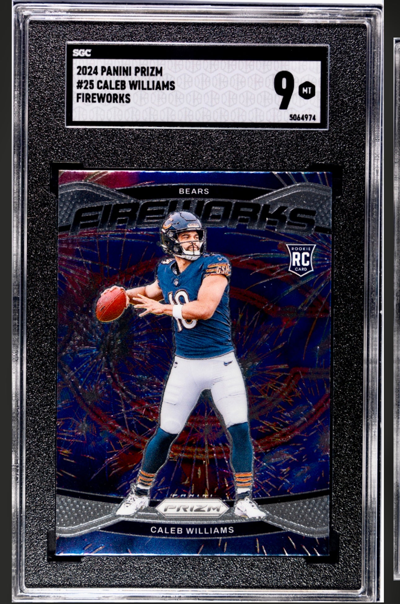 2024 PANINI PRIZM #25 CALEB WILLIAMS FIREWORKS SGC 9