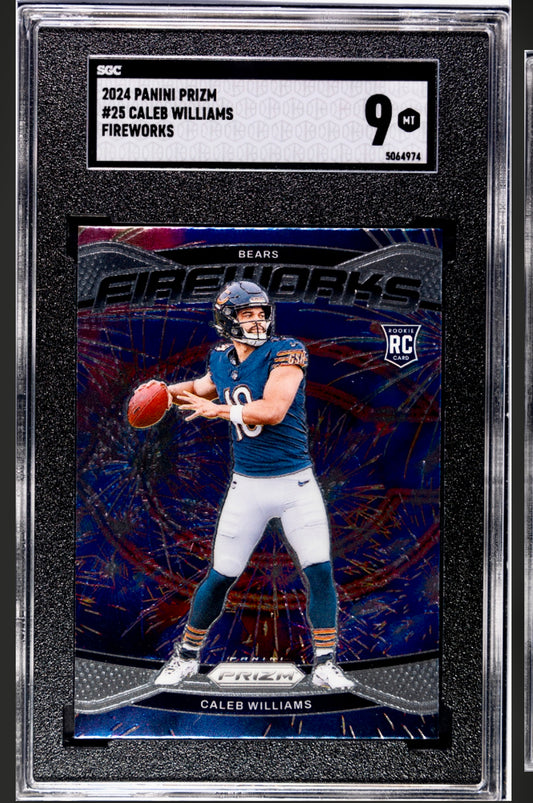 2024 PANINI PRIZM #25 CALEB WILLIAMS FIREWORKS SGC 9