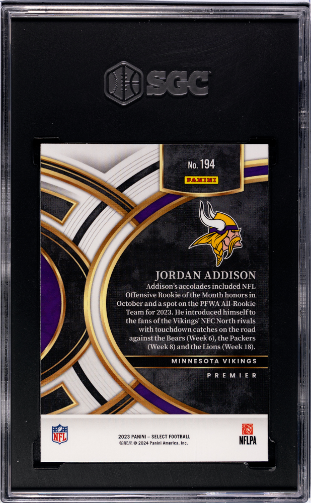 2023 PANINI SELECT #194 JORDAN ADDISON SGC 9