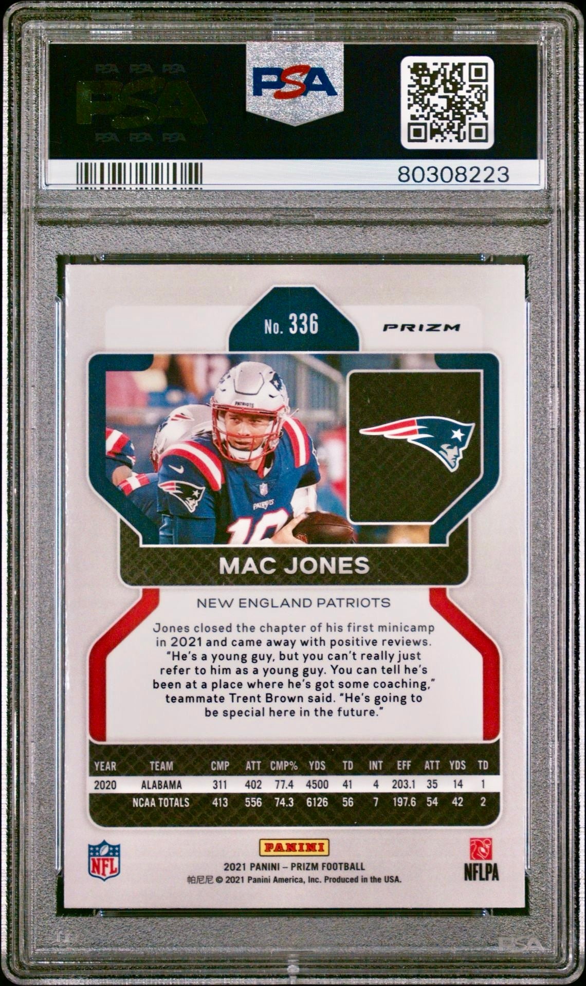 2021 PRIZM MAC JONES DISCO PRIZM PSA 9