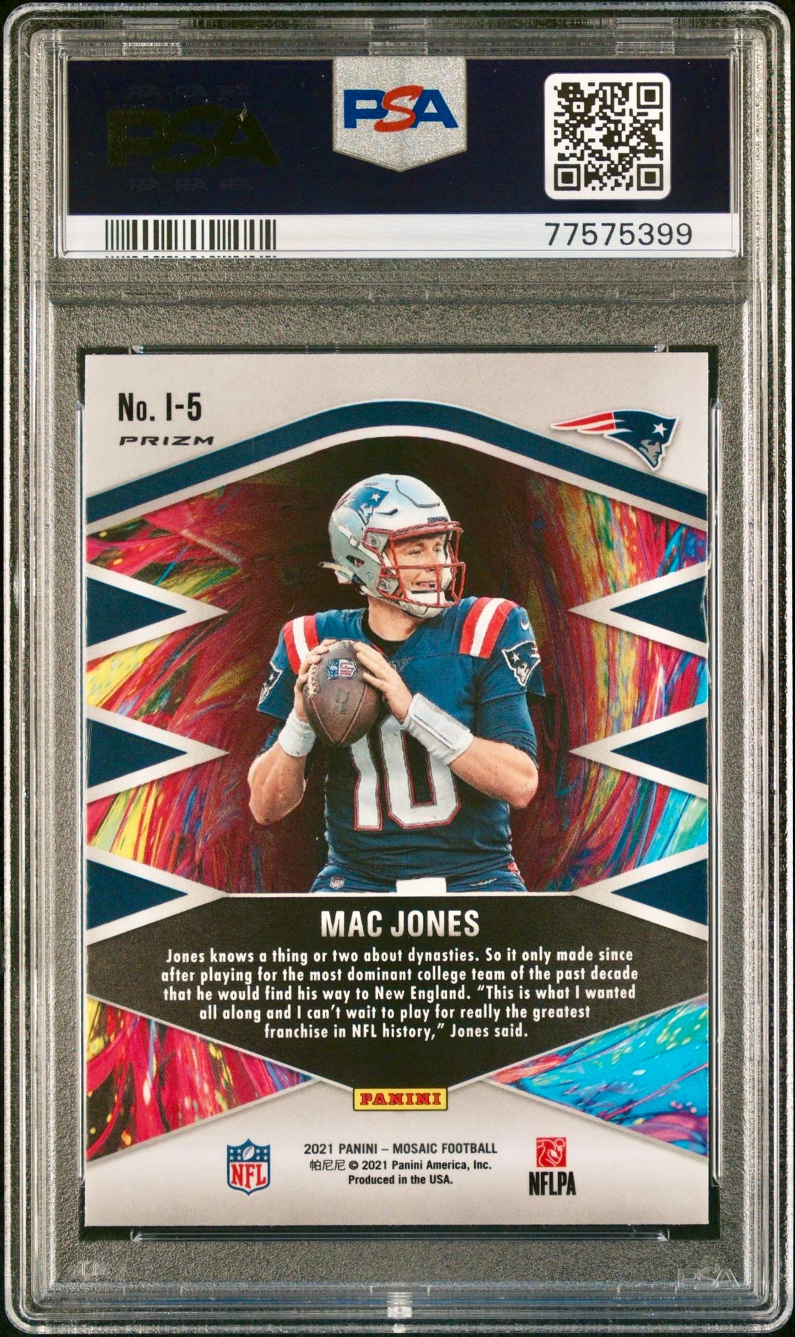 2021 MOSAIC MAC JONES INTRODUCTIONS-SILVER PSA 9