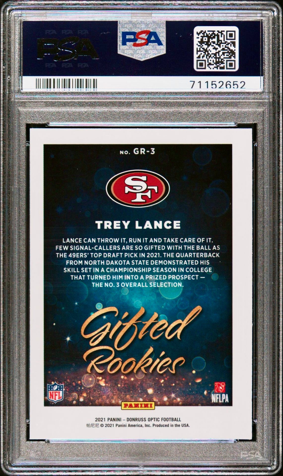 2021 DONRUSS OPTIC TREY LANCE GIFTED ROOKIES PSA 9