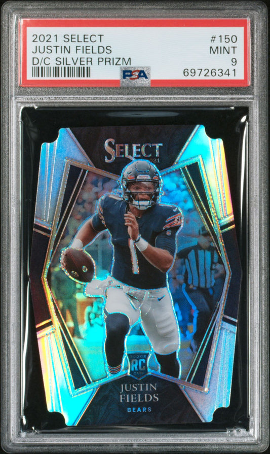 2021 SELECT JUSTIN FIELDS D/C SILVER PRIZM PSA 9