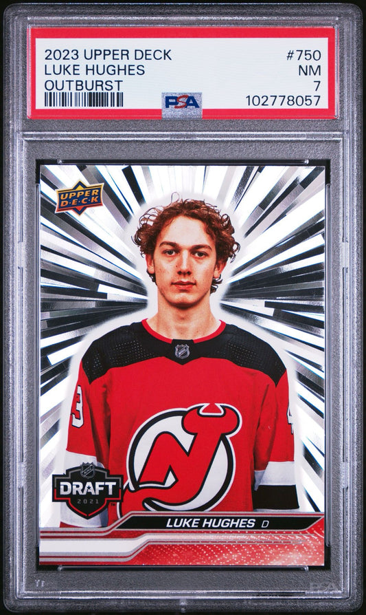 2023 UPPER DECK LUKE HUGHES
OUTBURST PSA 7
