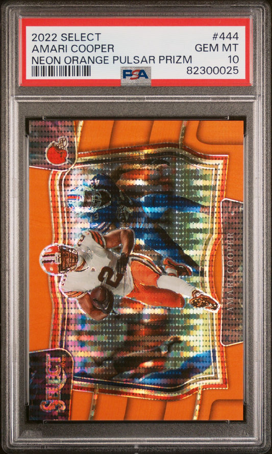 2022 SELECT AMARI COOPER NEON ORANGE PULSAR PRIZM PSA 10
