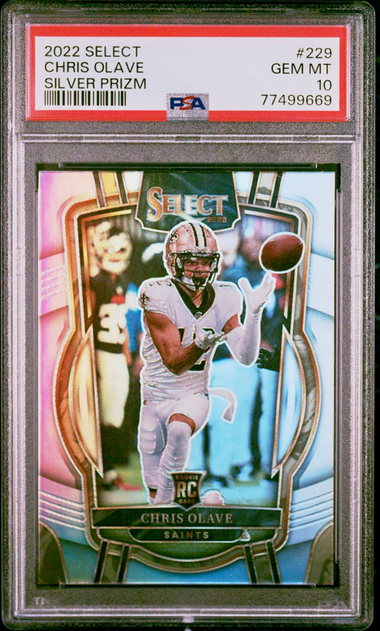 2022 SELECT CHRIS OLAVE SILVER PRIZM PSA 10