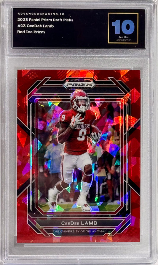 2023 Panini Prizm Draft Picks #13 CeeDeê Lamb Red Ice Prizm Gem 10