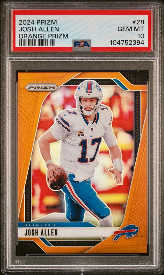 2024 PRIZM JOSH ALLEN ORANGE PRIZM PSA 10
