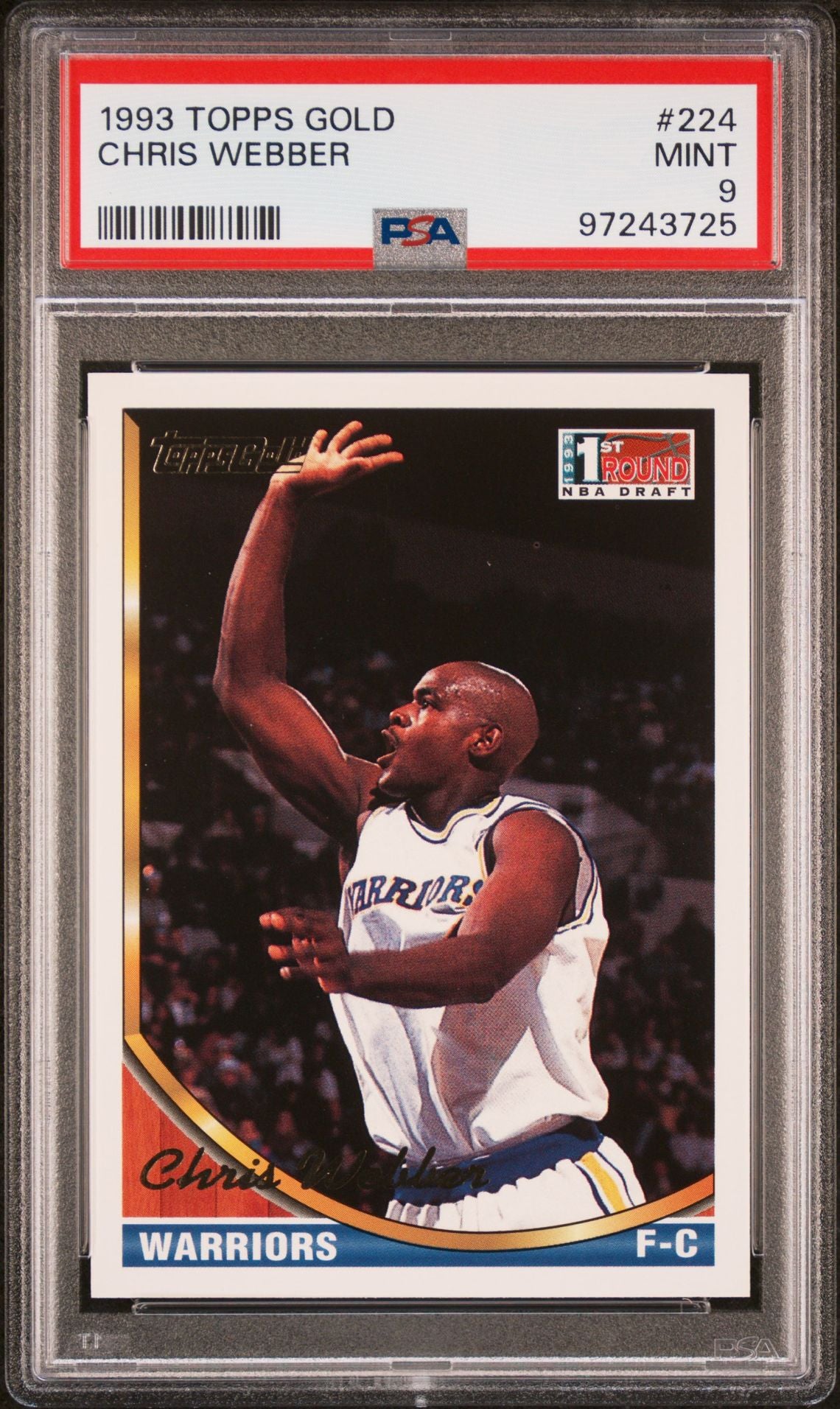 1993 TOPPS GOLD CHRIS WEBBER PSA 9